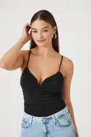 Women's Ruched V-Neck Cami Bodysuit