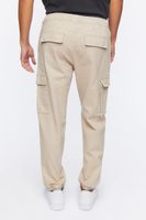 Men Drawstring Cargo Joggers in Taupe, XXL