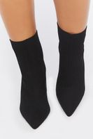 Women's Stiletto Sock Booties (Wide) in Black, 11