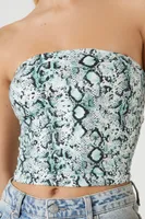 Women's Contour Snake Print Tube Top Stone Blue