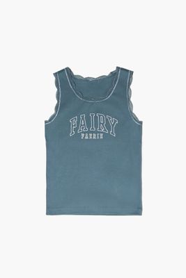 Girls Fairy Graphic Tank Top (Kids) in Blue, 5/6
