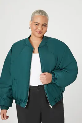 Women's Zip-Up Bomber Jacket 0X