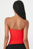 Women's Foldover Tube Top in Fiery Red Medium