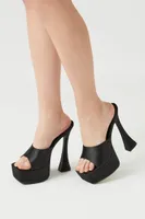 Women's Satin Platform Spool Heels 8.5