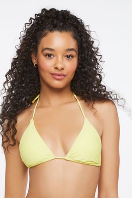 Women's Triangle Halter Bikini Top Citron