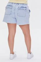 Women's Denim Drawstring Shorts in Light Denim, 14