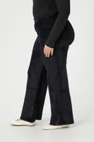 Women's Sweater-Knit Flare Pants in Black, 2X