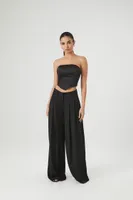 Women's Mid-Rise Wide-Leg Trouser Pants