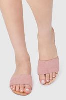 Women's Faux Suede Slip-On Sandals in Blush, 7.5