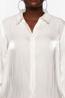 Women's Balloon-Sleeve Shirt in Ivory, 0X