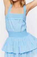 Women's Ruffled Tiered Mini Dress Blue