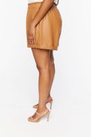 Women's Faux Leather Shorts in Almond, 0X