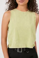 Women's Mineral Wash Muscle T-Shirt in Olive Small