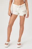 Women's Distressed Denim Shorts in Cream, 29