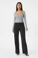 Women's High-Rise Straight-Leg Pants in Black Small