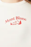 Women's Mont Blanc Graphic Cropped T-Shirt in Cream, 3X