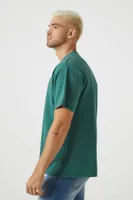 Men Embroidered Ransom Tee in Hunter Green Medium