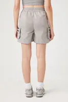 Women's Drawstring Cargo Shorts in Silver Medium