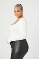 Women's Sweater-Knit Crop Top in Vanilla, 1X