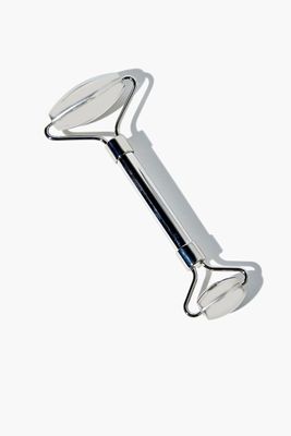Dual-Ended Facial Massage Roller in Silver