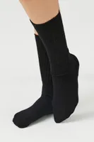 Cotton-Blend Crew Socks in Black