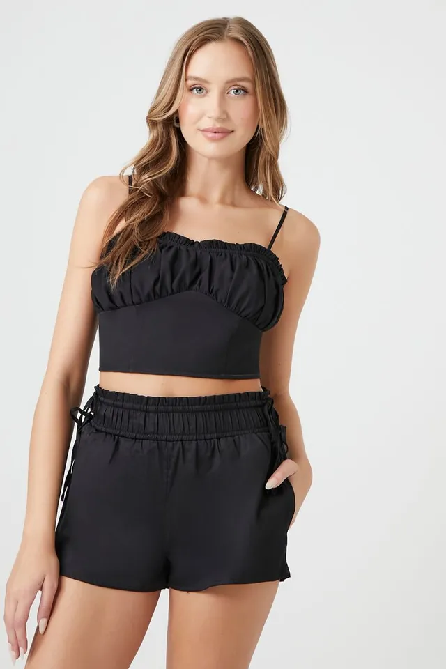 Lucky Brand Ruched Drawstring Crop Top - Macy's