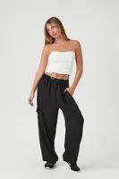 Women's Mid-Rise Cargo Joggers in Black Small