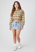 Women's Plaid Cropped Shirt