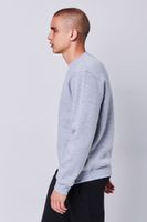 Men Heathered Fleece Crew Neck Sweatshirt in Charcoal Heather Large