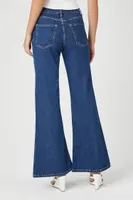 Women's Zipper Cargo Mid-Rise Flare Jeans in Medium Denim, 26