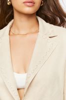 Women's Faux Suede Peak Lapel Blazer in Beige Small