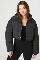 Women's Cropped Layered-Sleeve Puffer Jacket