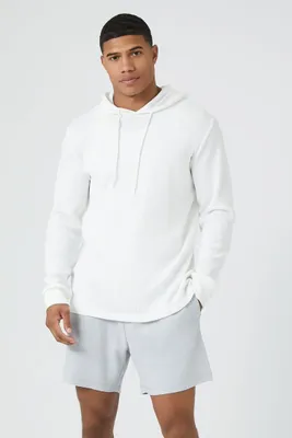 Men Cotton-Blend Drawstring Shorts in Light Grey Large