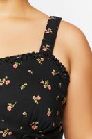 Women's Floral Print Ruffled Crop Top