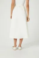 Women's Button-Front A-Line Midi Skirt Ivory