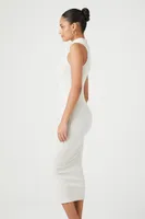 Women's Seamless Striped Sleeveless Midi Dress in Birch Medium