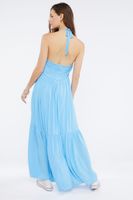 Women's Plunging Halter Maxi Dress