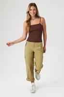 Women's Ribbed Sweater-Knit Cami Chocolate