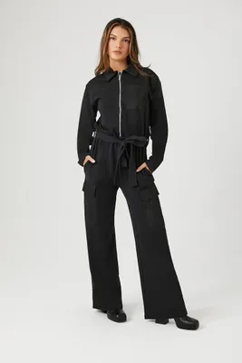 Women's French Terry Zip-Up Jumpsuit Medium