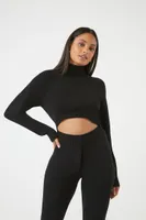 Women's Sweater-Knit Cutout Crop Top