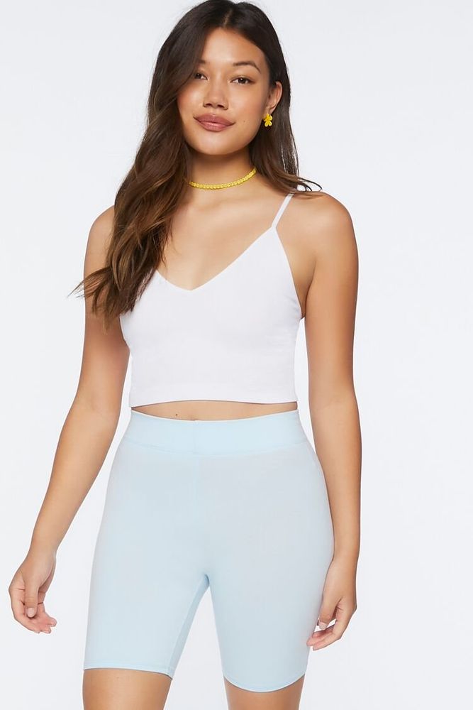 Forever 21 Women's Jersey High-Rise Biker Shorts in Powder Blue Medium |  Connecticut Post Mall