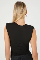 Women's Padded Sleeveless Bodysuit in Black Medium