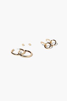 Women's Ball & Hoop Earring Set in Gold