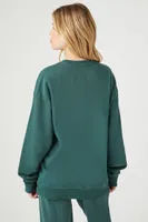 Women's Fleece New York Graphic Pullover in Green Small