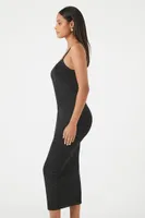 Women's Bodycon Ribbed Sweater Dress in Black/Silver Small