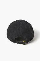 Denim Curved-Brim Baseball Cap in Black