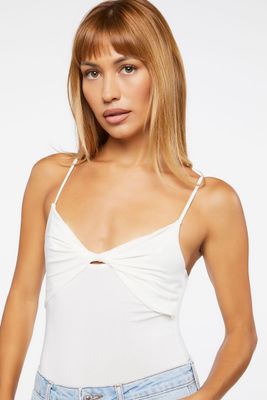 Women's Twisted Cami Bodysuit in Vanilla Medium