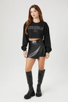 Women's Stockholm Graphic Cropped Tee in Black Small