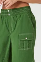 Women's High-Rise Cargo Joggers in Green Large