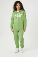 Women's Austin Graphic Fleece Zip-Up Hoodie in Pepper Green Small